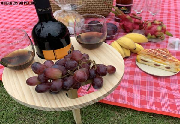 Foldable Outdoor Wine Table - Option for Two-Pack