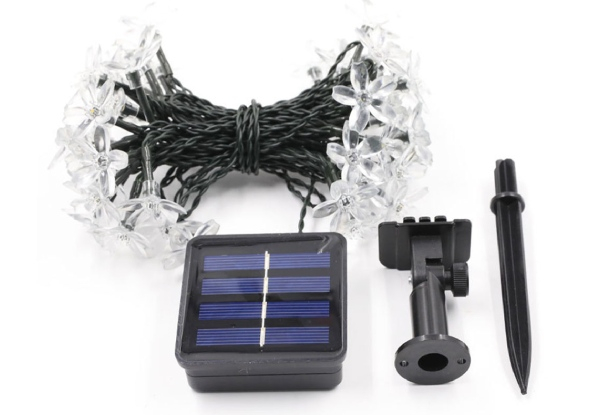 50 LED Solar-Powered String Lights - Two Colours Available