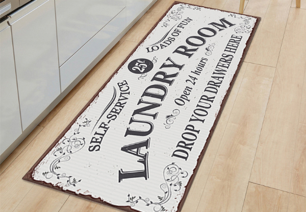 Laundry Room Runner Rug - Available in Two Colours & Three Sizes