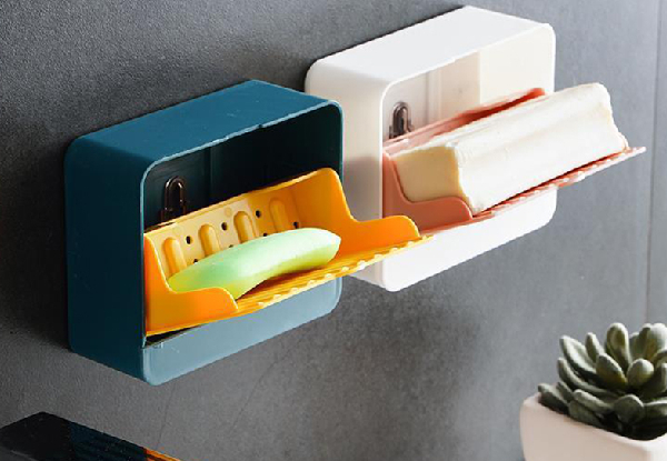 Wall Mount Soap Dish Holder with Drain - Four Colours Available & Option for Two-Piece
