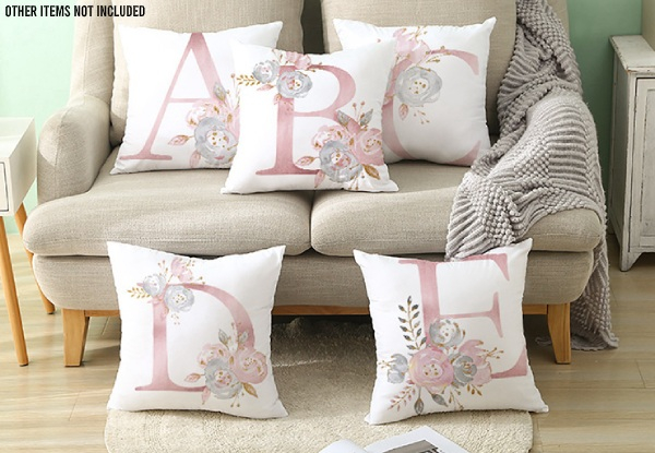 Pink Letter Decorative Pillow Covers - Option for One Letter or Four Letters