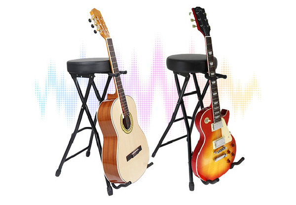 Foldable Guitar Stool with Guitar Stand