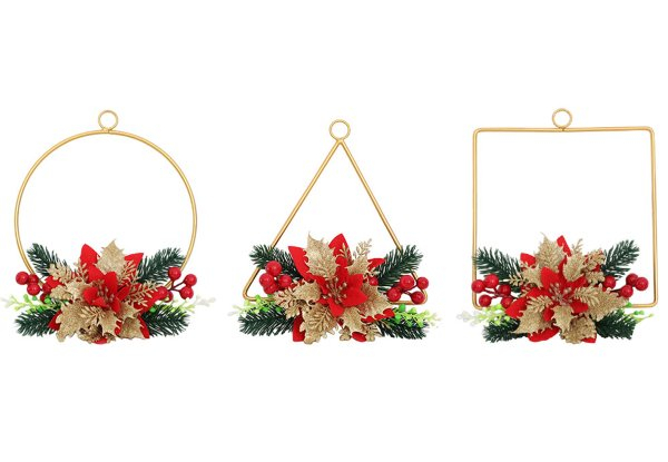Christmas Hanging Door Wreath - Three Shapes Available & Option for Two