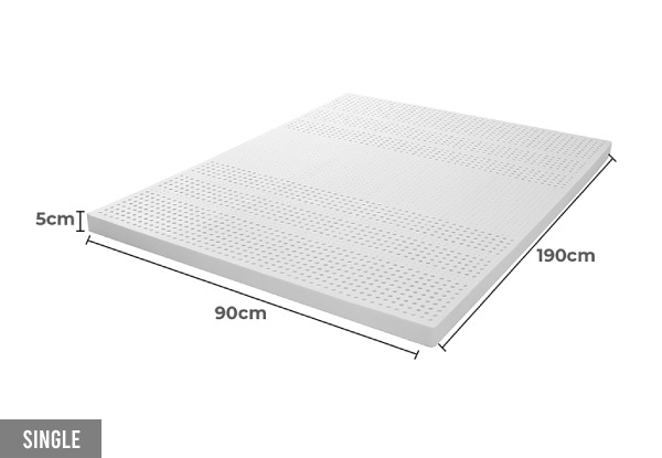 DreamZ Latex Removable Cover Mattress Topper - Two Sizes Available