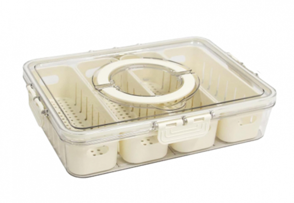 Four-Compartment Divided Serving Tray with Lid - Option for Two