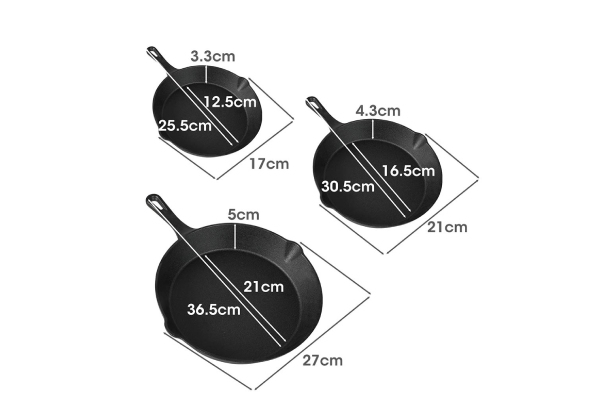 Three-Piece Toque Non-Stick Frying Pan Set