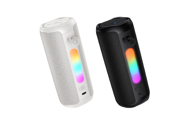 Hoco Bass+ RGB LED Bluetooth Speaker w FM White