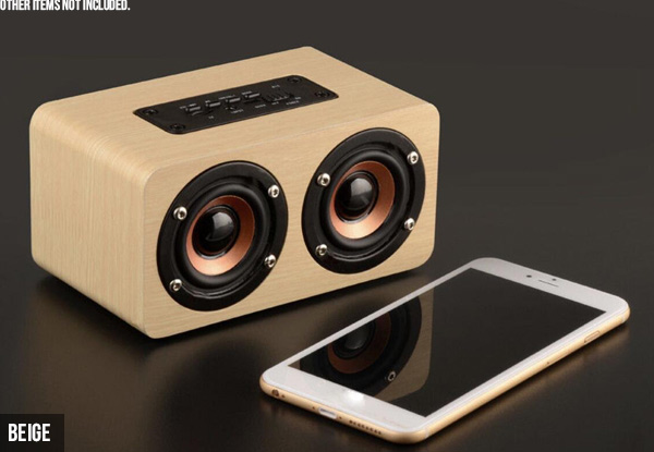 Wood-Look Bluetooth Speaker - Two Colours Available with Free Metro Delivery