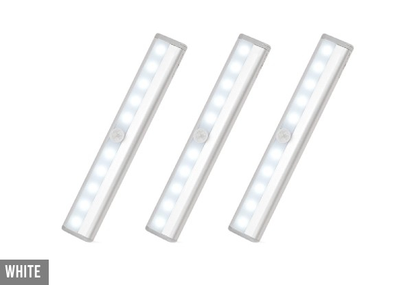Three-Pack of LED Battery Powered Wireless Bar Lights - Two Colours Available & Option for Six-Pack