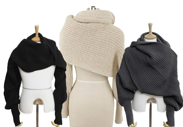 Cosy Winter Wrap with Sleeves - Three Colours Available