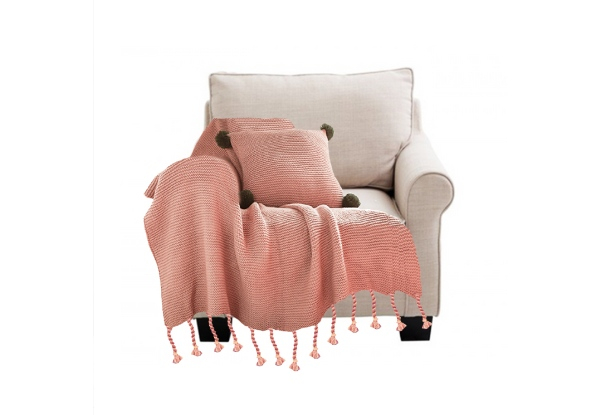 Tassel Fringe Knitting Blanket - Three Colours Available