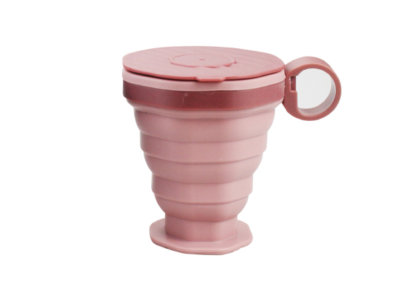 Outdoor Camping Foldable Silicone Cup with Lid - Available in Two Colours
