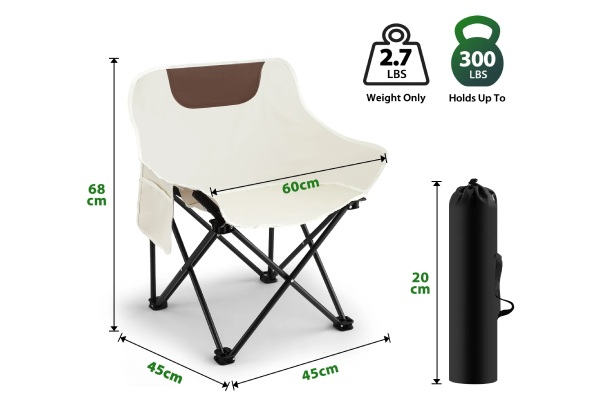 Lightweight Folding Camping Chair with Bag - Two Colours Available