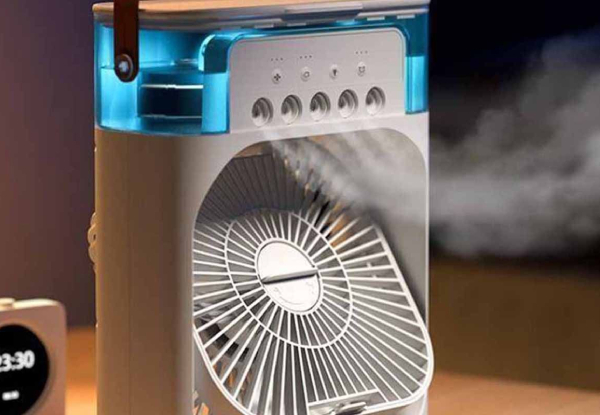 Mini Desk Fan & Air Mist with Three Speeds & 500ML Water Tank - Two Colours Available