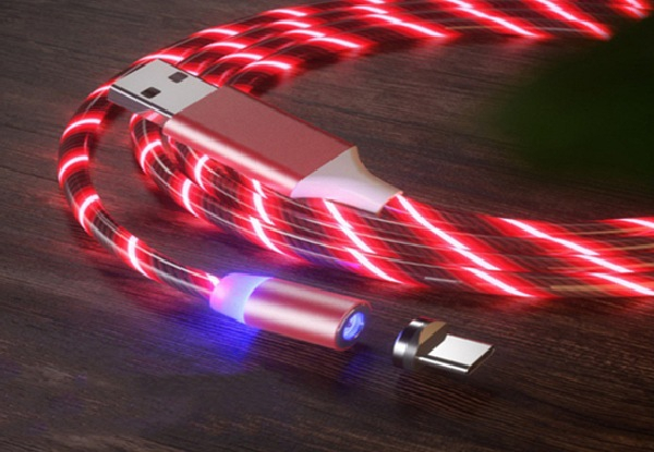 Three-in-One Fast Charging Glow LED Lighting Cable - Three Colours Available & Option for Two