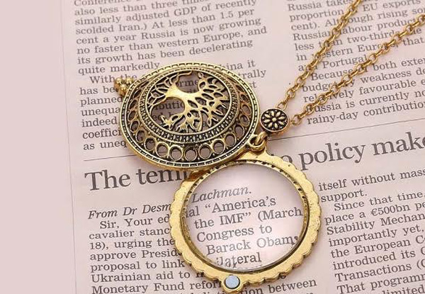 Antique Magnifying Tree Necklace with Free Delivery