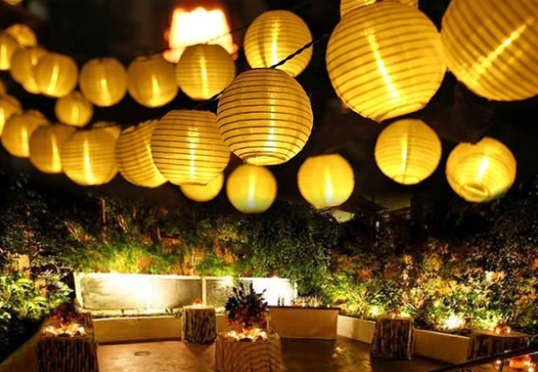 Solar LED Lantern String Lights - Two Colours & Two Styles Available
