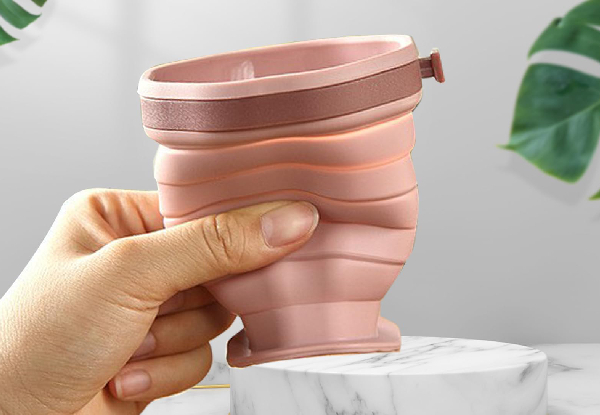 Outdoor Camping Foldable Silicone Cup with Lid - Available in Two Colours