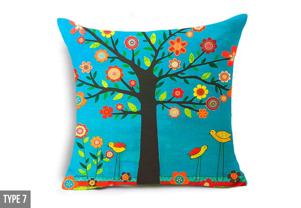 Tree Print Cushion Cover - Seven Styles Available