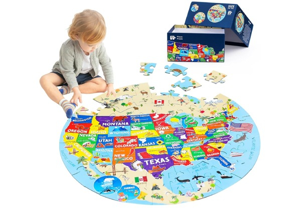 70-Piece Kids Large Round Puzzle - Option for Two-Set