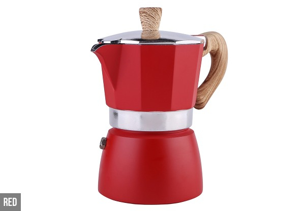 300ml Aluminium Espresso Coffee Maker Pot - Three Colours Available