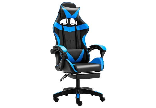 Gaming Chair with Footrest - Three Colours Available