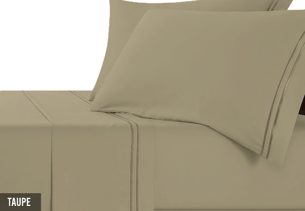 Renee Taylor Strada Embroidered 1000TC Egyptian Cotton Sheet Set - Available in Seven Colours, Four Sizes & Option for Extra European Pillowcase