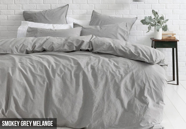 Canningvale Vintage Softwash Queen Duvet Cover Set - Option for King Size & Nine Colours Available with Free Delivery
