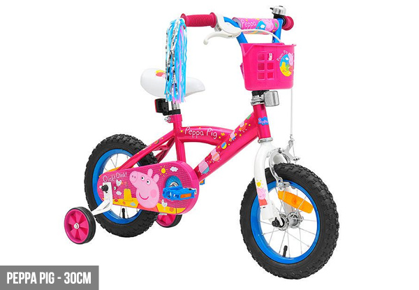 From $109.99 for a Kids' Licensed Character Bike incl. Batman vs. Superman, Peppa Pig and Monster High