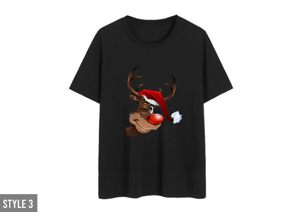 Women's Christmas Print  T-Shirt - Four Styles, Three Colours & Five Sizes Available