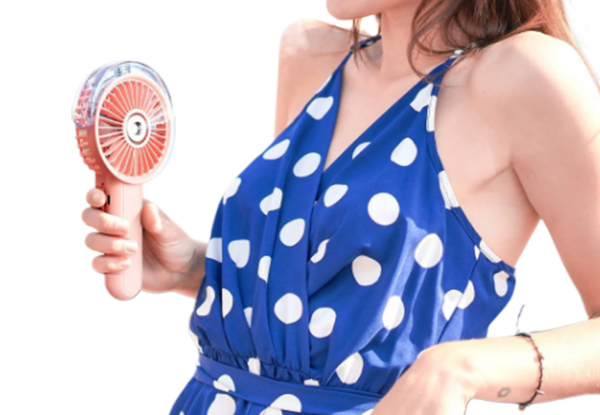 Rechargeable Handheld Spray Mist Fan - Available in Three Colours & Option for Two