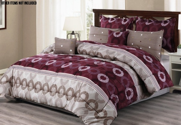 Seven-Piece Circle Pattern Comforter Set - Three Sizes Available