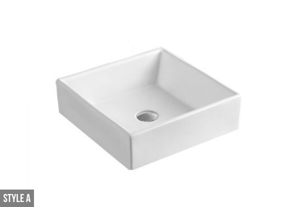 White Ceramic Basin - Two Styles Available