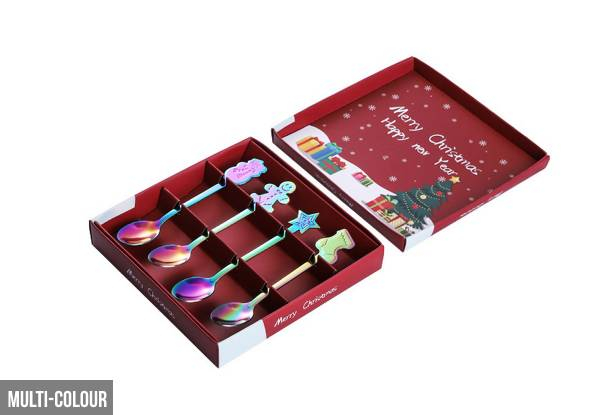 Set of Mini Christmas Spoons - Four Colours Available & Option for Two-Pack