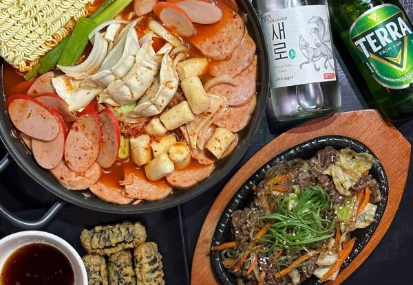 K-Culinary Delight for Two - Experience the Best of Korean Cuisine with Chi-Maek (Beer & Korean Fried Chicken) - Option for Rose Tteokbokki or Army Pot Combo