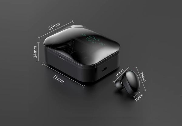 Wireless Bluetooth Headphones with Built-In Power Bank, LED Display & Charging Box