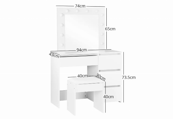 USB-Powered LED Dressing Table Set - Available in Two Options