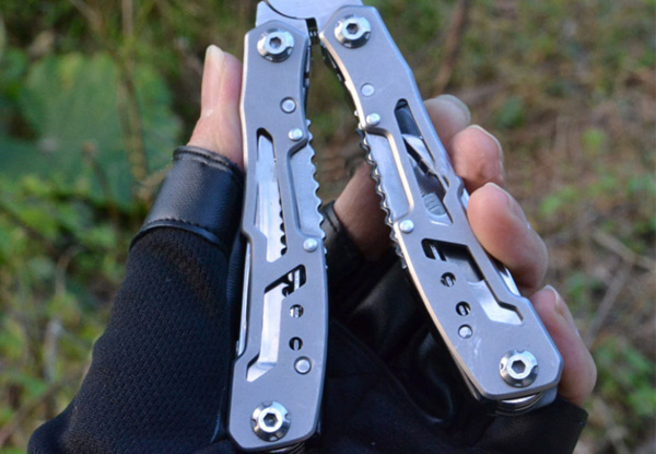 11 Multi-Function Tool with Spring-Loaded Pliers
