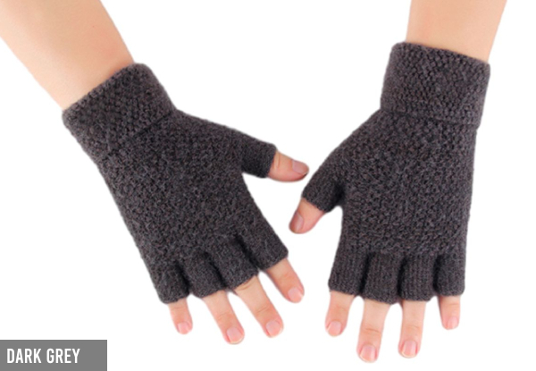 Knitted Fingerless Gloves - Four Colours & Option for Two-Pack Available