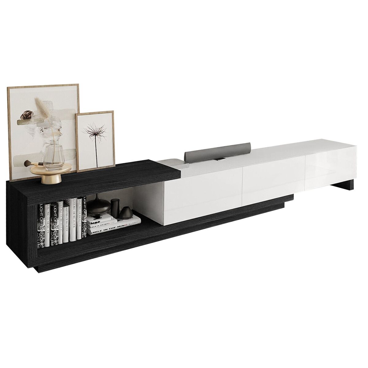 Three-Drawer Extendable TV Stand Unit - Two Colours Available