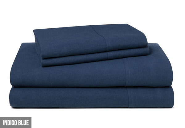 From $169.95 for a Canningvale Sogno Linen Cotton Sheet Set incl. Nationwide Delivery (value up to $549.95)