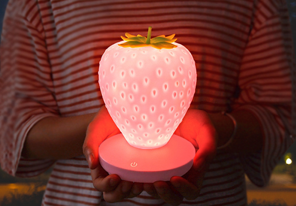 Creative Strawberry Silicone Night Light - Three Colours Available