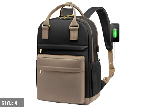 Laptop Backpack for Women with USB Port - Four Styles Available