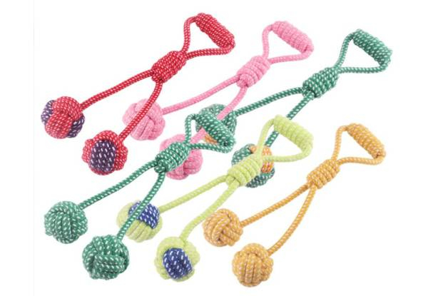 Five-Pieces Double Ball Shape Tooth Molar Cleaning Cotton Rope Dog Toy