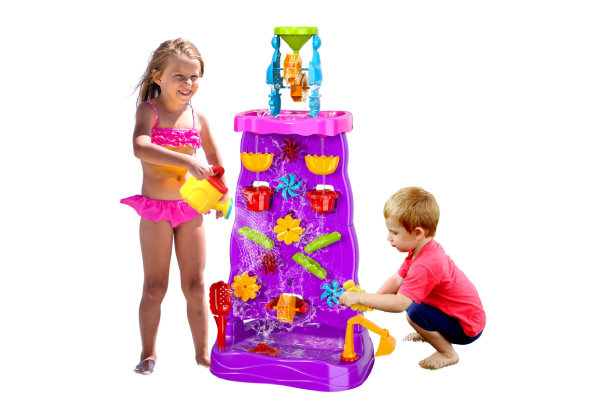 Kids Outdoor Double-Side Waterfall Playset