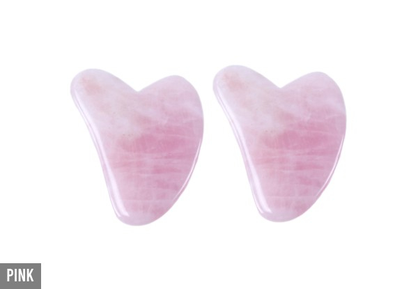 Jade Stone Gua Sha Facial Massager - Three Colours Available & Option for Two-Pack