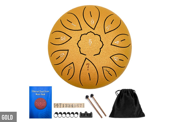 11 Tone 6 Inch C Tone Steel Tongue Drum Musical Instrument - Nine Colours Available
