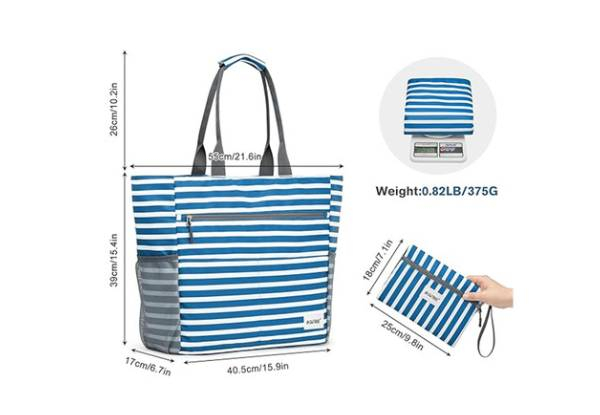 Foldable Sandproof Beach Tote Bag - Two Colours Available