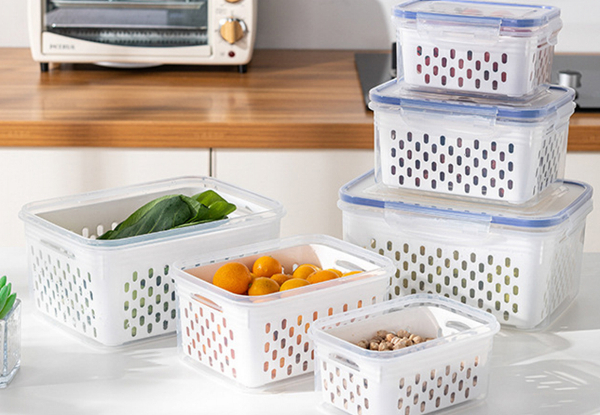 Three-Piece Fridge Food Container Set with Lid - Two Colours Available