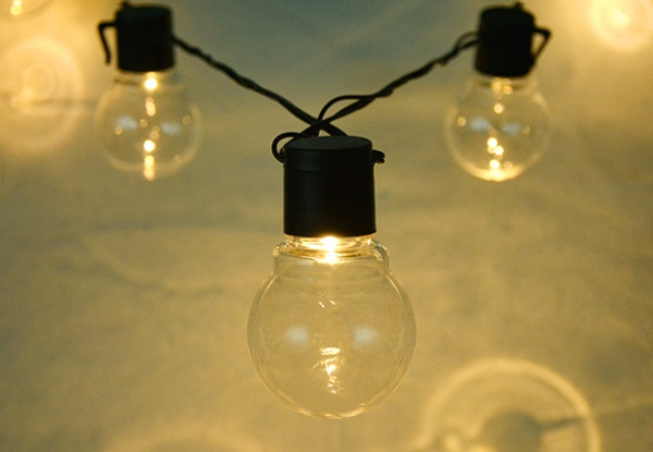 Retro-Style Solar-Powered String Light Bulbs